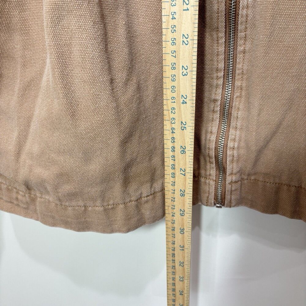 NO BOUNDARIES Tan Canvas Corduroy Collar Zip Up Jacket Men L Workwear Utility - Picture 9 of 9